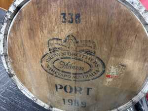 Brown Brothers barrel full of muscat port - volume approximately 250 Litres - (very heavy)