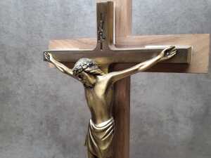 Two standing timber and metal crucifixes - 2