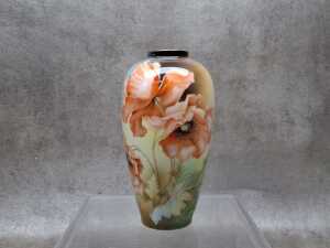 Antique RS Suhl hand-painted Prussian porcelain floral vase