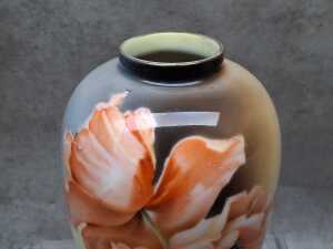 Antique RS Suhl hand-painted Prussian porcelain floral vase - 2