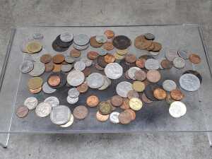 Assorted international coins