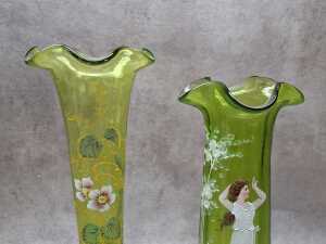 Four antique coloured glass pieces - 2