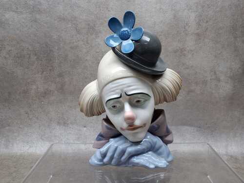 Lladro porcelain clown bust