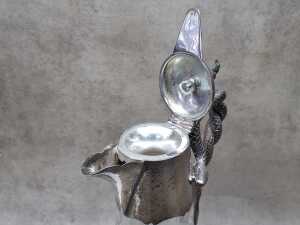 Antique etched glass and silver-plated claret jug - 4