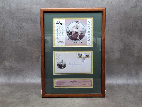 Framed Herb Elliott ' Australian Olympic Legends'
