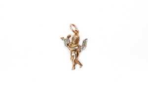 Two cherub charms in 9 carat yellow gold - 4
