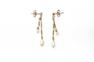 Two pairs of drop earrings in 9 carat yellow gold - 2