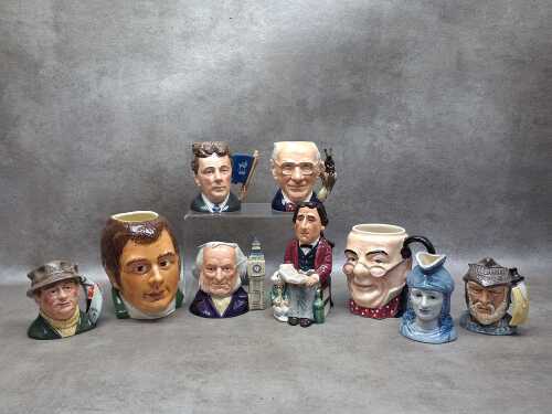 Collection of Toby and character jugs