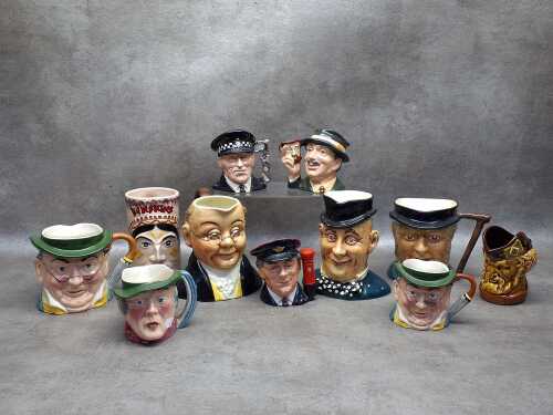Collection of Toby and character jugs