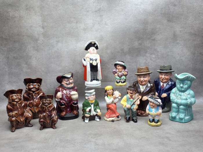 Collection of Toby and character jugs
