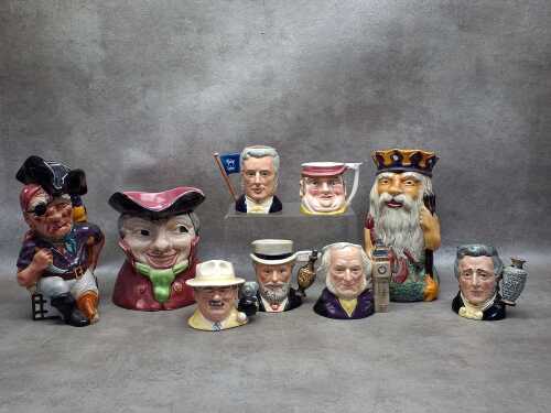 Collection of Toby and character jugs