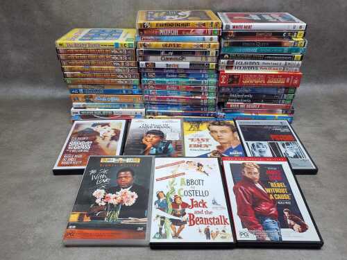 Classic and nostalgia DVDs, together with Criterion Collection 'Kiss Me Deadly' Blu-ray