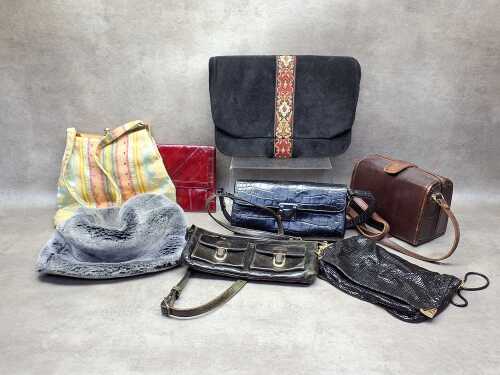 Vintage handbags and clutches.