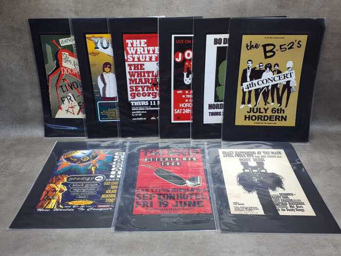 Collection of music-related reproduction posters