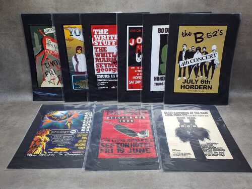 Collection of music-related reproduction posters