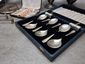 Assorted silver plate, including boxed and antique - 3
