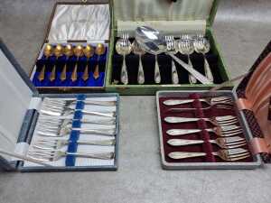 Assorted silver plate, some boxed - 6