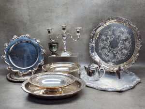 Assorted silver plate and metalware