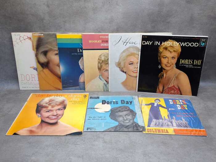 Nine Doris Day vinyl records, including two 10"s