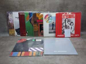 Nine Rock and Pop vinyl records