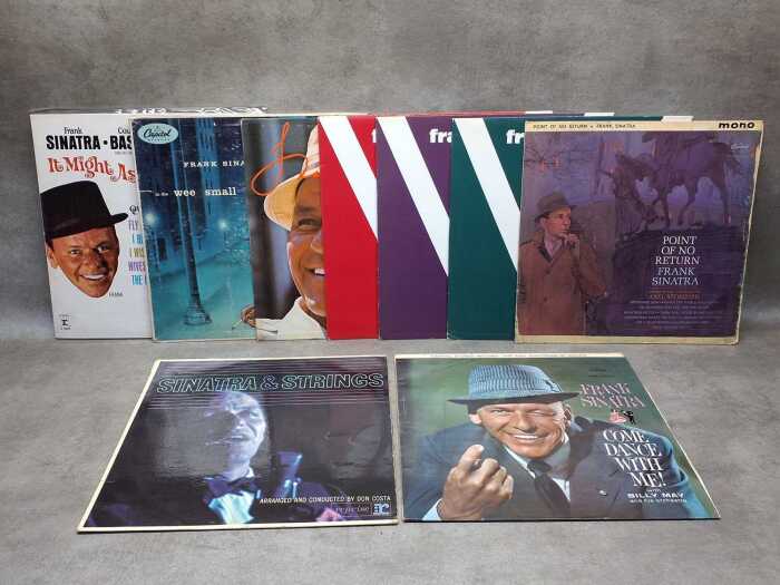 Nine Frank Sinatra vinyl records