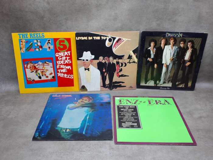 Five Australian Rock vinyl records