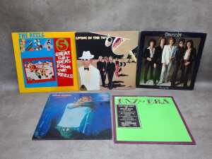 Five Australian Rock vinyl records
