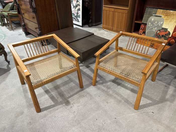 Pair of modern timber chairs