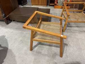 Pair of modern timber chairs - 3