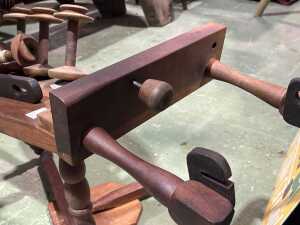 Antique timber spinning wheel - 4