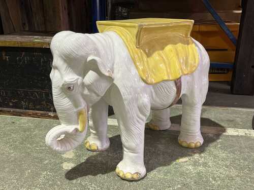 Ceramic elephant garden stool