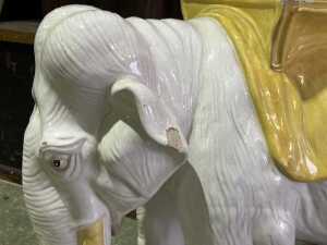 Ceramic elephant garden stool - 5
