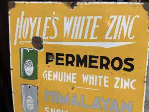 Hoyle's White Zinc enamel sign. - 2