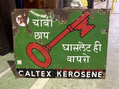 Vintage Calktex Kerosene enamel sign