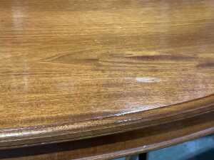 Oval timber occasional table - 5