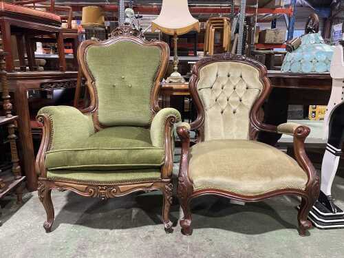 Two vintage parlour chairs