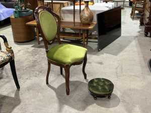 Occasional chair with matching stool