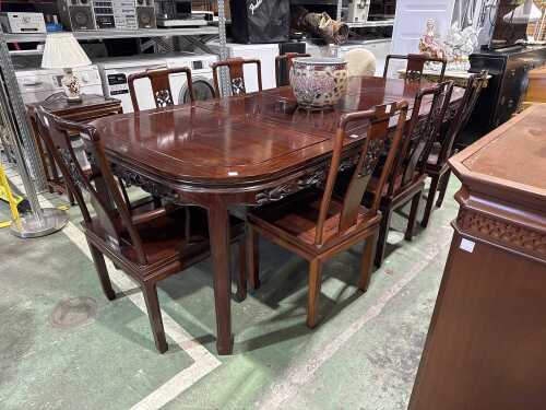 Rosewood nine-piece extension dining suite