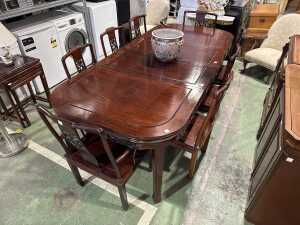 Rosewood nine-piece extension dining suite - 2