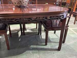 Rosewood nine-piece extension dining suite - 4