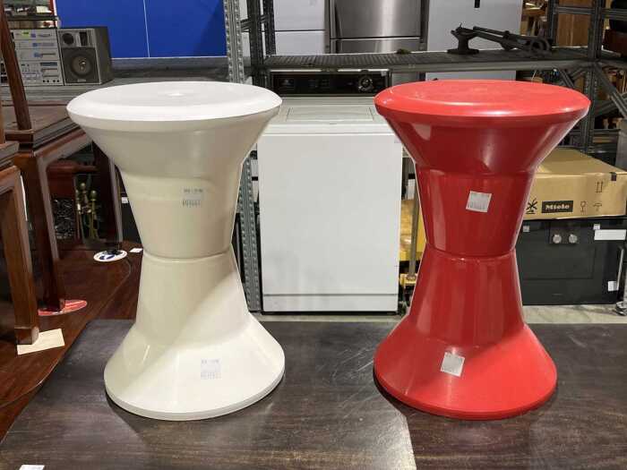 Two retro Caroma plastic stools