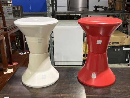 Two retro Caroma plastic stools