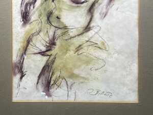 D. Bonette (artist unknown), (Nude study), mixed media sketch on paper - 3