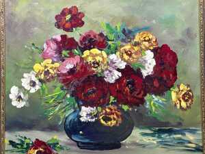 B. Giancotti (Italian), (Floral still life), enamel painting on board - 2