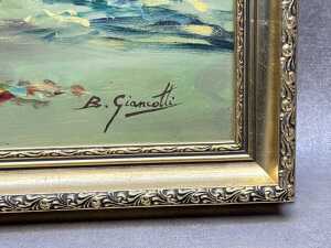 B. Giancotti (Italian), (Floral still life), enamel painting on board - 3