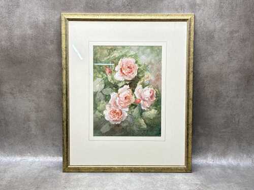 L. H. Chamberlain, roses. Watercolour painting on paper