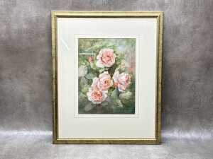 L. H. Chamberlain, roses. Watercolour painting on paper
