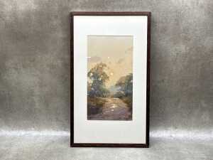 Ronald L. Muller, Moonlight Stroll. Watercolour painting on paper