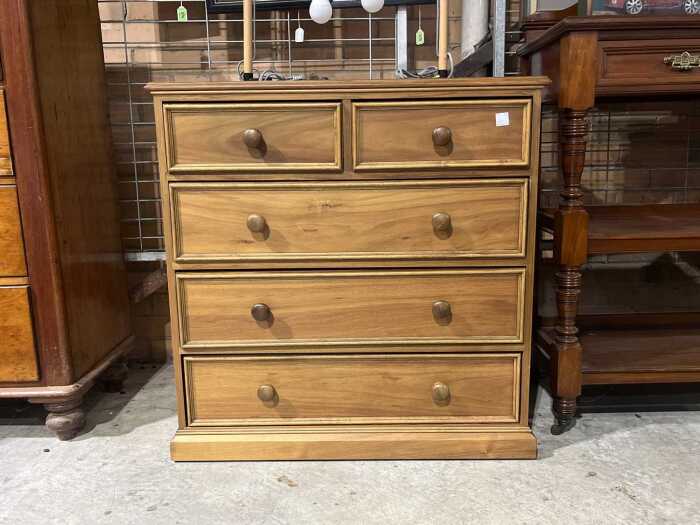 Timber chest of five drawers