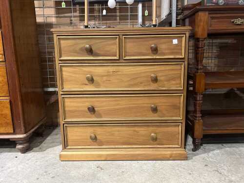 Timber chest of five drawers